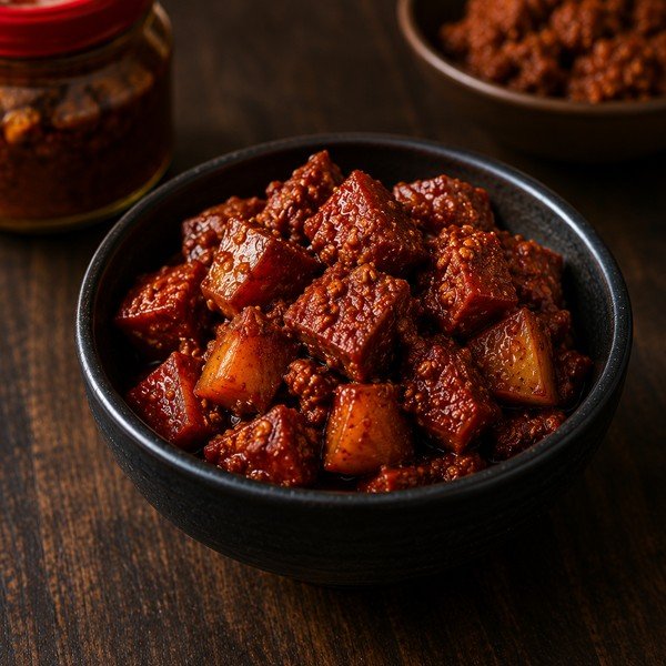 Bowl of spicy meat pickle