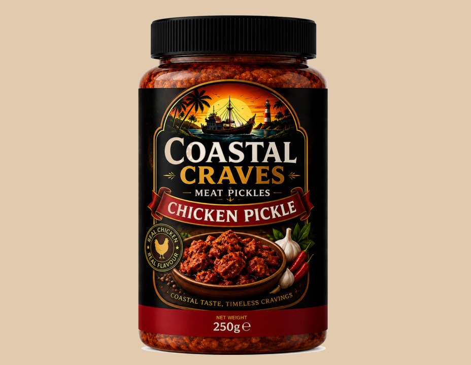 Coastal Craves chicken pickle jar